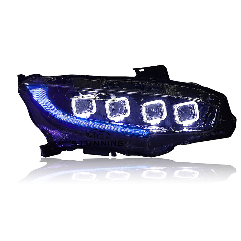 Upgrade Bugatti style Full LED Headlamp headlight assembly For Honda Civic 10 10th 2016-2020 head light head lamp plug and play