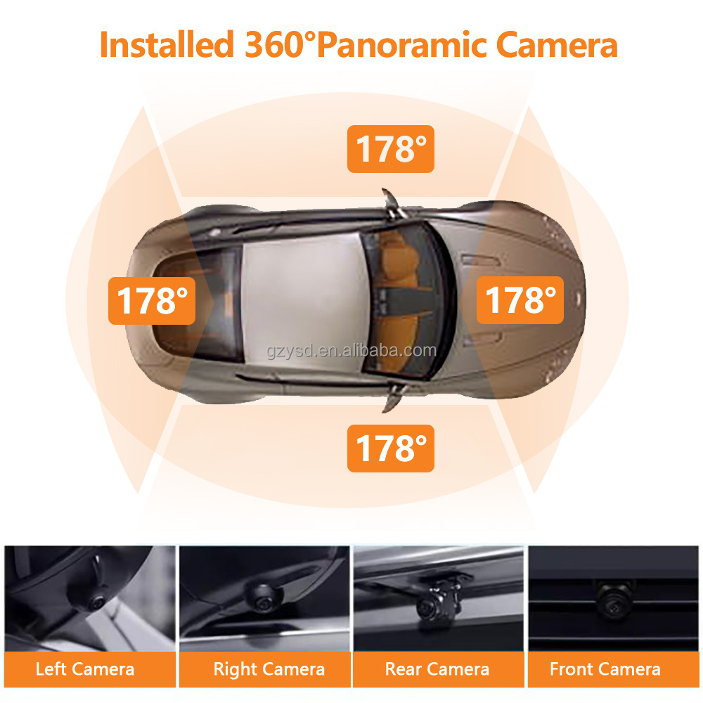 T5 Universal 360 Bird View System 1080P 4 Camera 360 Panoramic View 2D 3D 360 Degree Around Car Camera System  Bird View Camera