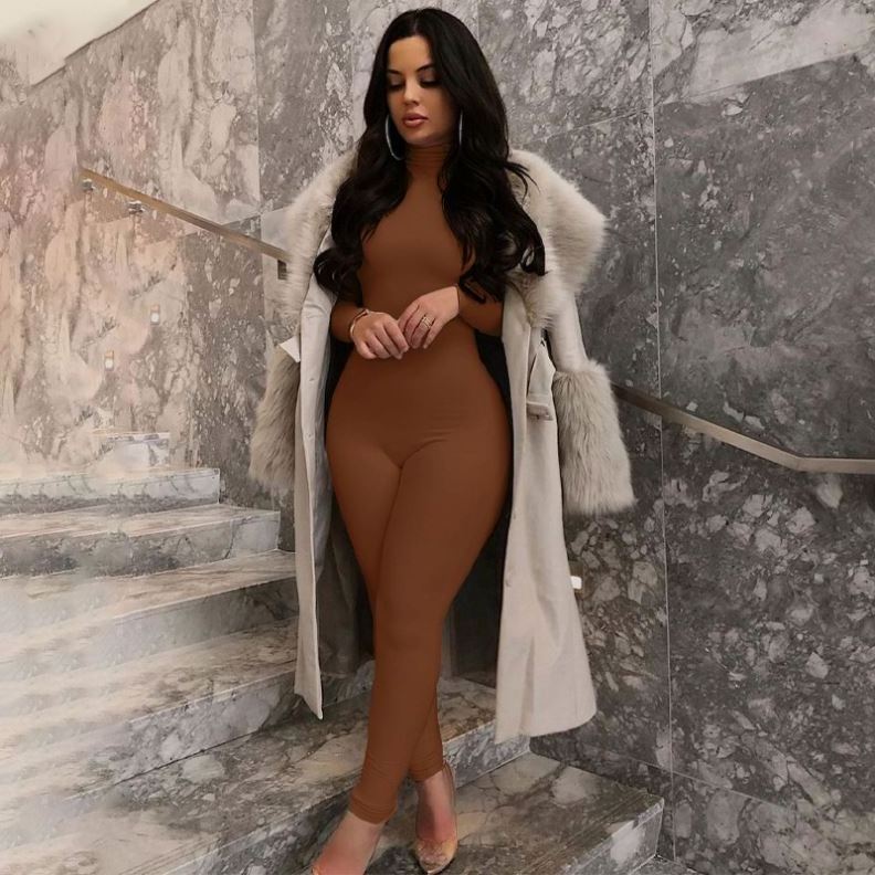 2023 New Arrivals Casual Women One Piece Jumpsuits Plain Rompers Jumpsuit Fall jumpsuit 2023