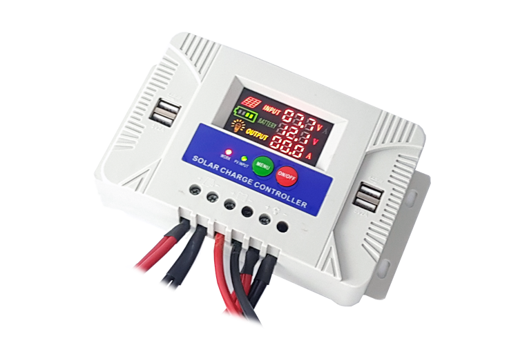 30A PWM Solar Charge Controller 12/24V 30A Charge Controller with 2.1A USB and DIsplay