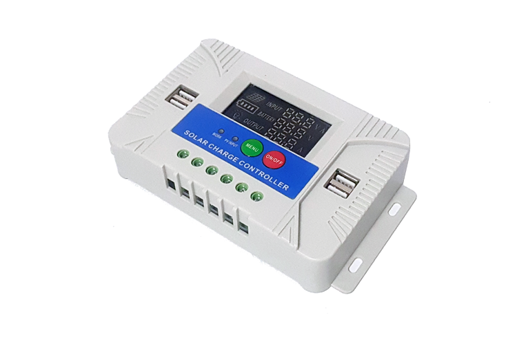 30A PWM Solar Charge Controller 12/24V 30A Charge Controller with 2.1A USB and DIsplay