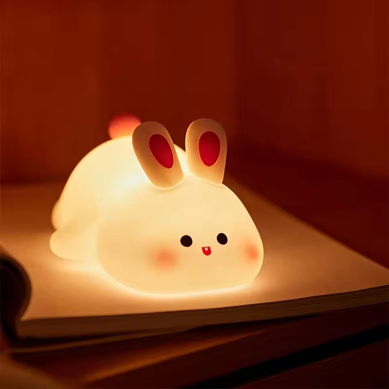 Children's Toys Decompression Lamp LED Bedside Night Lights Silicone Animal Cute Silicone Kids Night light Bunny Lamp Light