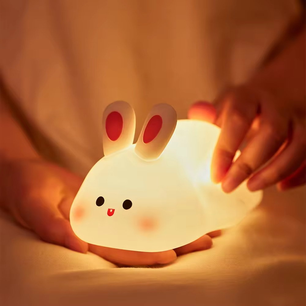 Children's Toys Decompression Lamp LED Bedside Night Lights Silicone Animal Cute Silicone Kids Night light Bunny Lamp Light