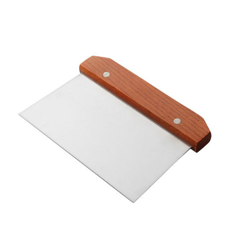 Handmade Red wooden handle scraper bread shovel stainless steel kitchen dough scraper