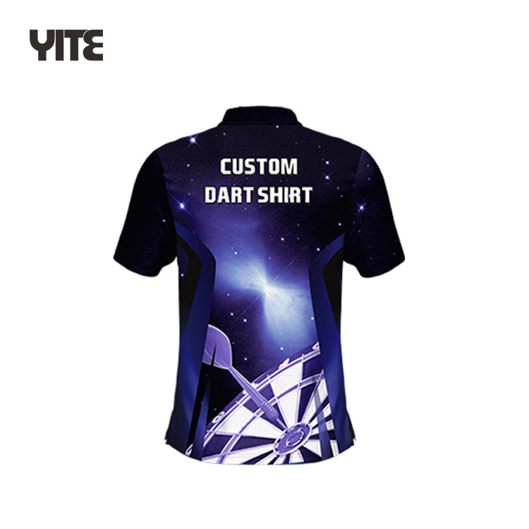 YITE Design  sublimation darts jersey uniform with zipper for team custom dart shirt