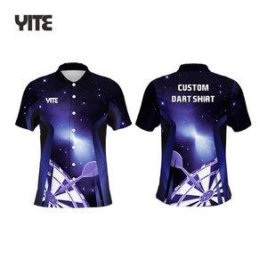 YITE Design  sublimation darts jersey uniform with zipper for team custom dart shirt