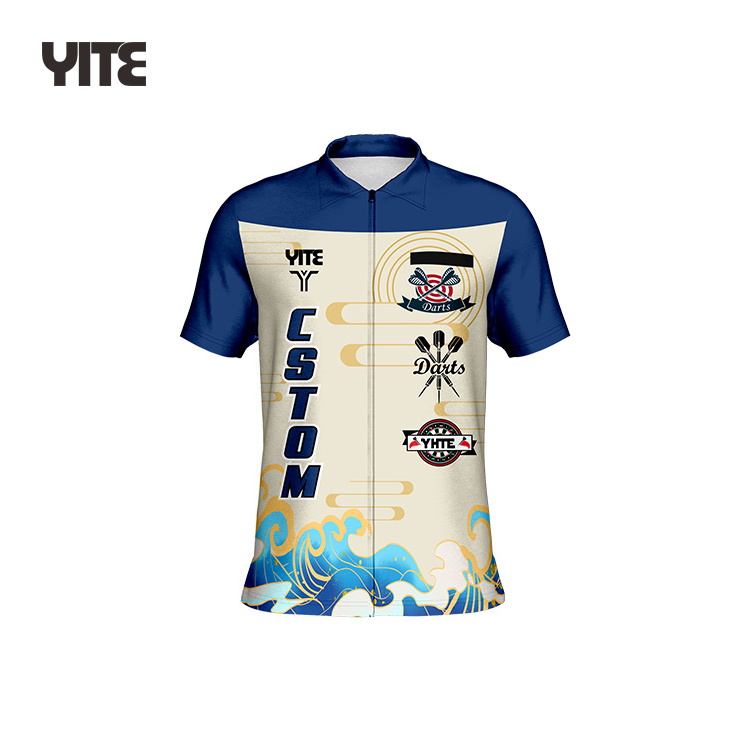 New design Custom sublimation dart t shirts team darts t shirts for adult custom darts shirts supplier