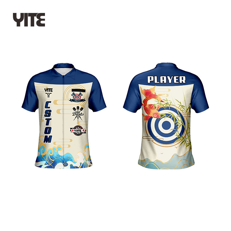 New design Custom sublimation dart t shirts team darts t shirts for adult custom darts shirts supplier