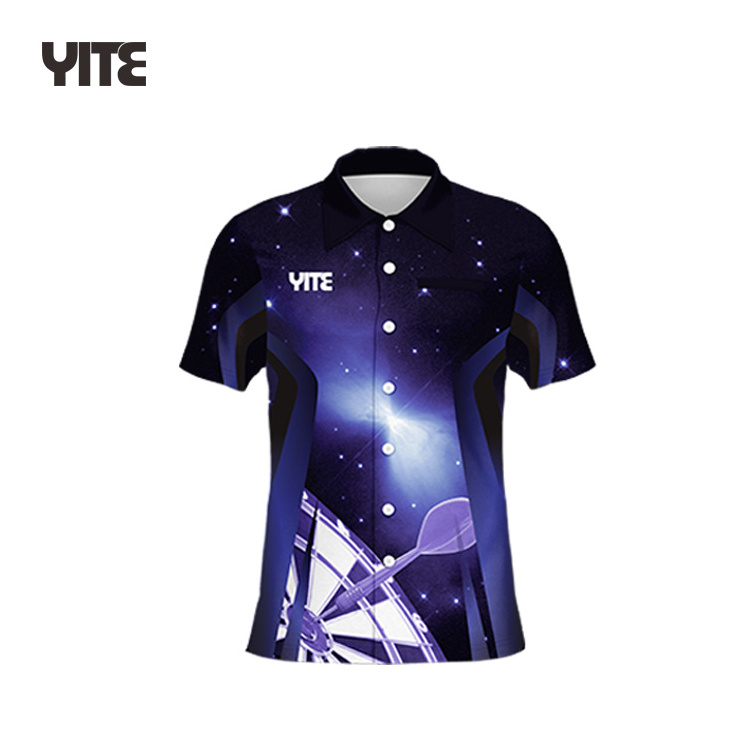 YITE Design  sublimation darts jersey uniform with zipper for team custom dart shirt