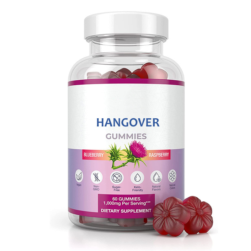 Private Label Anti Hangover Gummies Milk Thistle Stop Hangover Gummies Anti Alcohol Hangover Supplement Gummy