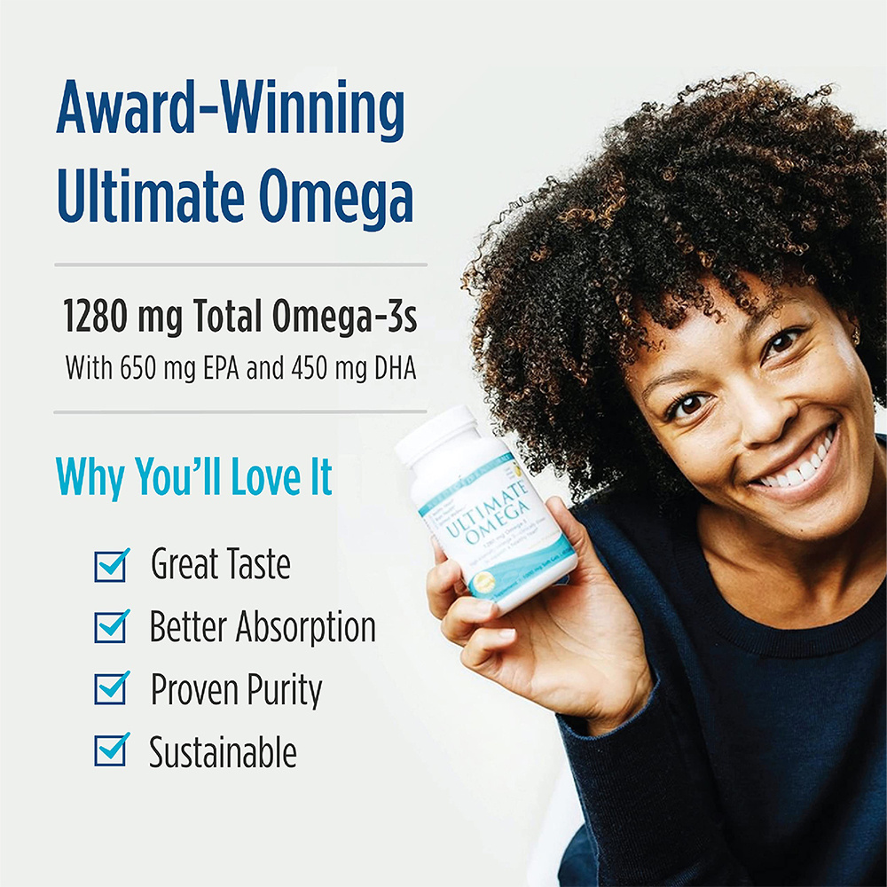 Private Label Ultimate Omega 3 Fish Oil concentrates Supplement with EPA DHA Brain Heart Health High-Potency Omega-3 Soft Gels