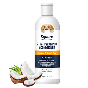 wholesale 300ml coconut wash and care 2-in-1 pet shampoo for dogs cats Deodorizes leaves fragrance and kills mites