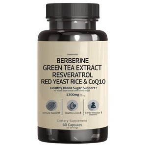 Berberine Green Tea Extract Resveratrol Chromium Red Yeast Rice Extract Capsules Blood Sugar Stability Support All in 1 Capsule