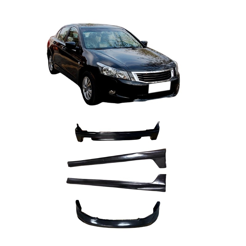 Auto Body Systems Pp Wide Body Kit Front Bumper Lip, Rear Bumper Lip and Side Skirt For Honda Accord 2008-2012