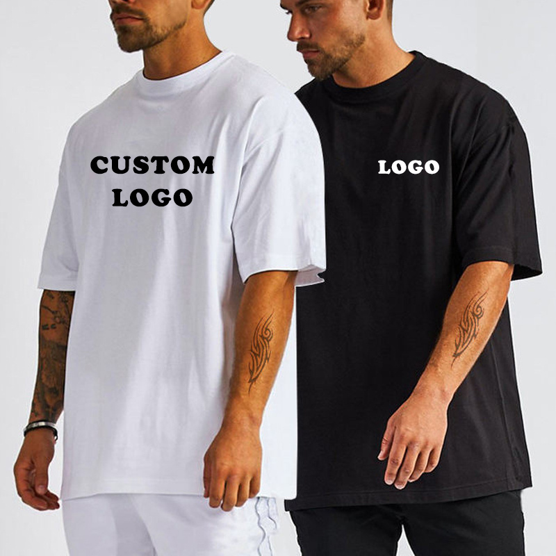 Wholesale Custom Printing Heavyweight Drop Shoulder Heavy Weight 100% Organic Cotton Oversized Men Tshirt T-Shirt Tee T Shirt