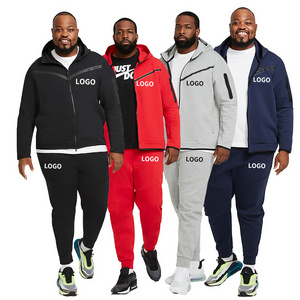 Luxury Wholesale Custom Logo Plus Size Blank Joggers Set Men Gym Sport Zip Up Hoodie Tech Fleece Tracksuit Track Suit For Men