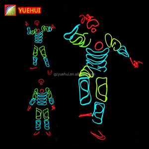 Wholesale Party Neon Glowing in the Dark Light Up Led Costumes and Clothing Make Up Carnaval Festival Rave Costume In Stock