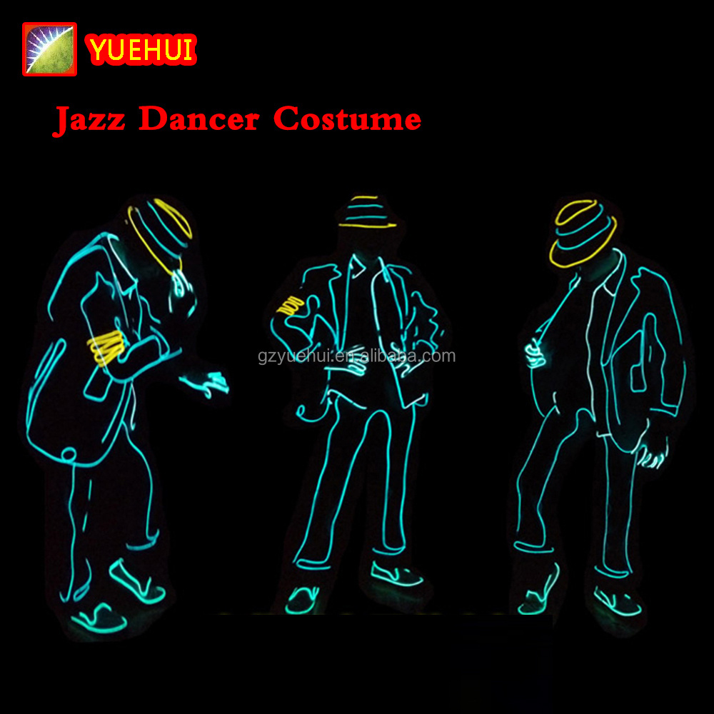 Jazz Dancer Favors Wholesale EL Cold Light Illuminated Diy Festival Show Clothes Accessory Led Strip Night Party Decor Costume