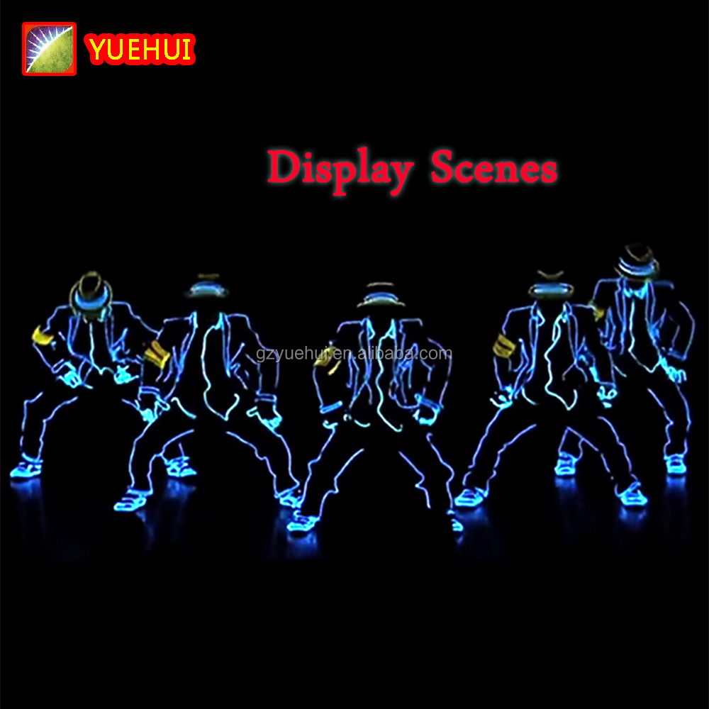 Jazz Dancer Favors Wholesale EL Cold Light Illuminated Diy Festival Show Clothes Accessory Led Strip Night Party Decor Costume