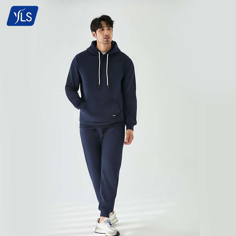 YLS 2021 Latest Design Wholesale Sweat Suits Men Custom Blank Plain Slim Fit Jogger Hoodie Sweatsuit Tracksuit