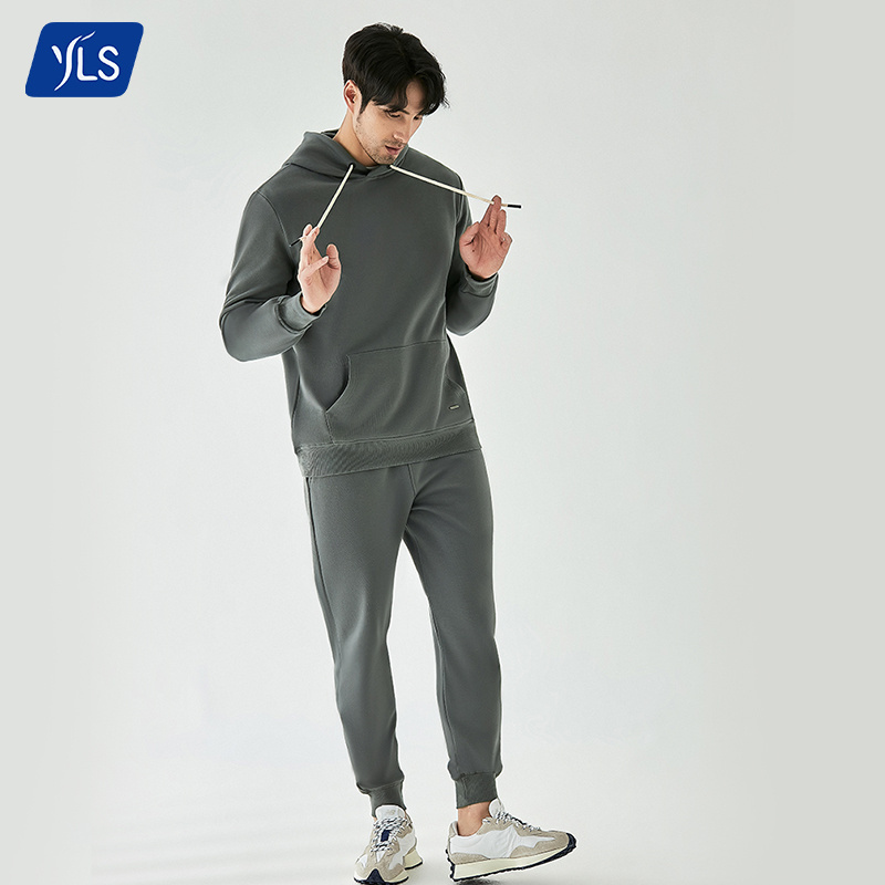 YLS New Arrival Mens Jogging Suit Set Fashion 360g 100% Cotton 2 Piece Tech Sweat Suits Thicken Two Piece Men's Tracksuits