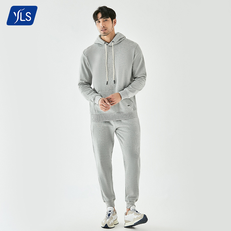 YLS New Arrival Mens Jogging Suit Set Fashion 360g 100% Cotton 2 Piece Tech Sweat Suits Thicken Two Piece Men's Tracksuits