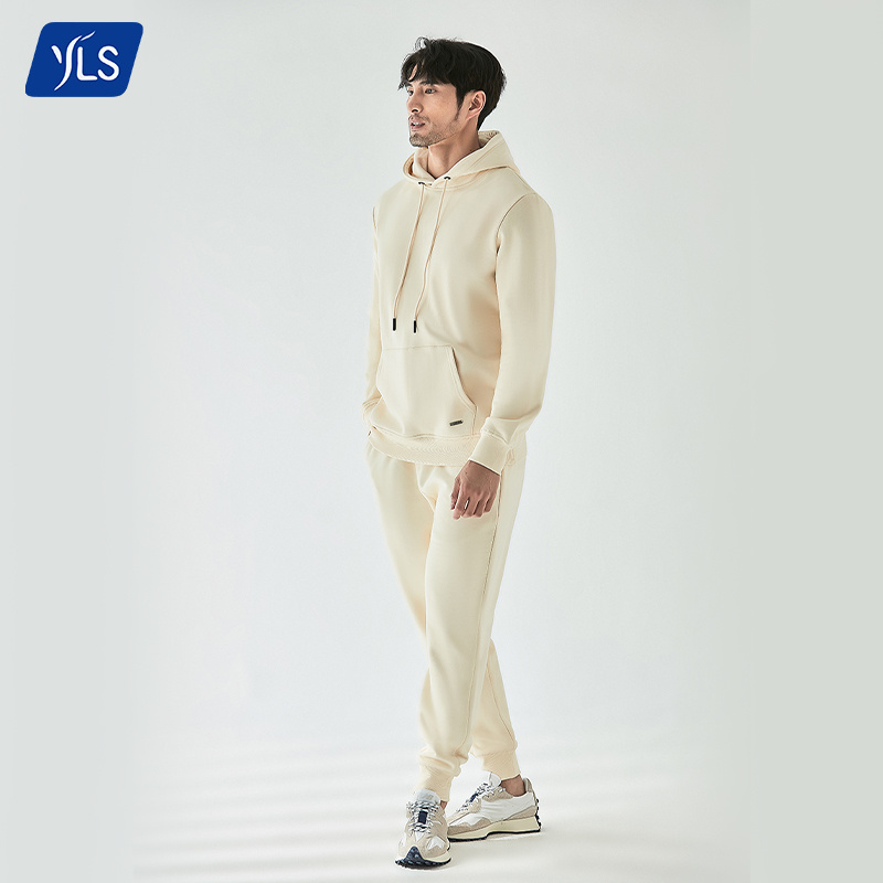 YLS 2021 Latest Design Wholesale Sweat Suits Men Custom Blank Plain Slim Fit Jogger Hoodie Sweatsuit Tracksuit