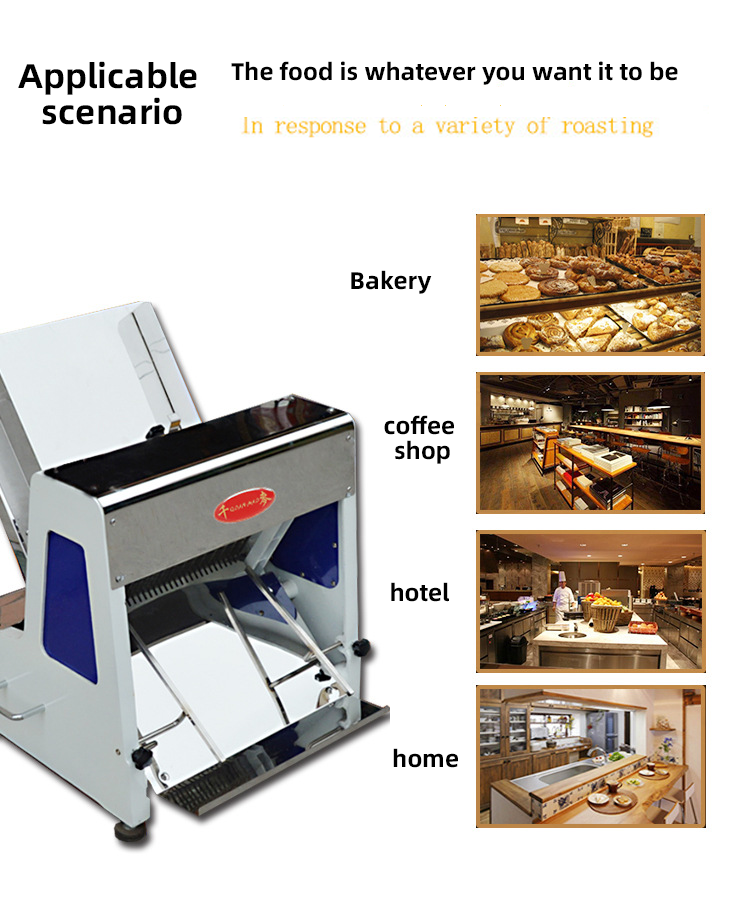 Automatic electric industrial toast bread slicer cutting machine for bakery and homemade mini bread slicer