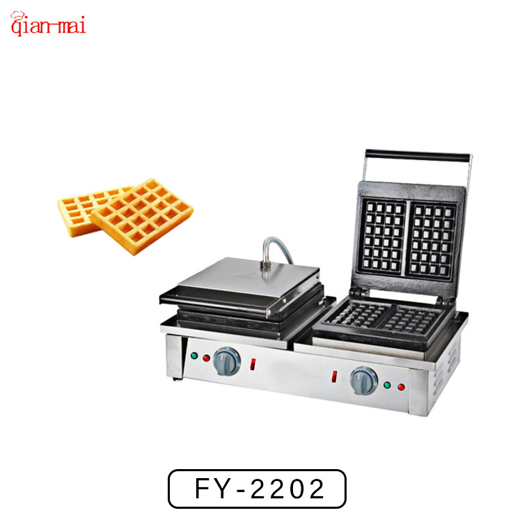 belgian gas electric mini commercial industrial vertical two spaces square  honeycomb double cuisinart waffle maker machine