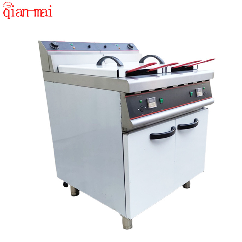 Commercial chips potato fish donut kfc chicken restaurant  2 tank 4 basket standing electric deep fryer