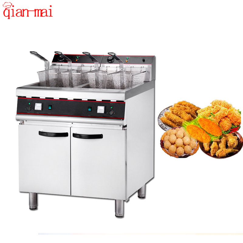 Commercial chips potato fish donut kfc chicken restaurant  2 tank 4 basket standing electric deep fryer