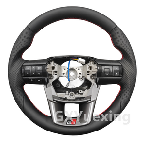 Real Leather Steering Wheel Fit for Hilux Fortuner LC79 Red Stitch GR Steering Wheel