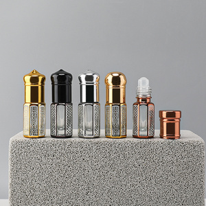 Luxury 3ml 6ml 12ml mini small vials glass rerfume bottle roll on bottle roller ball santal oil glass attar bottle