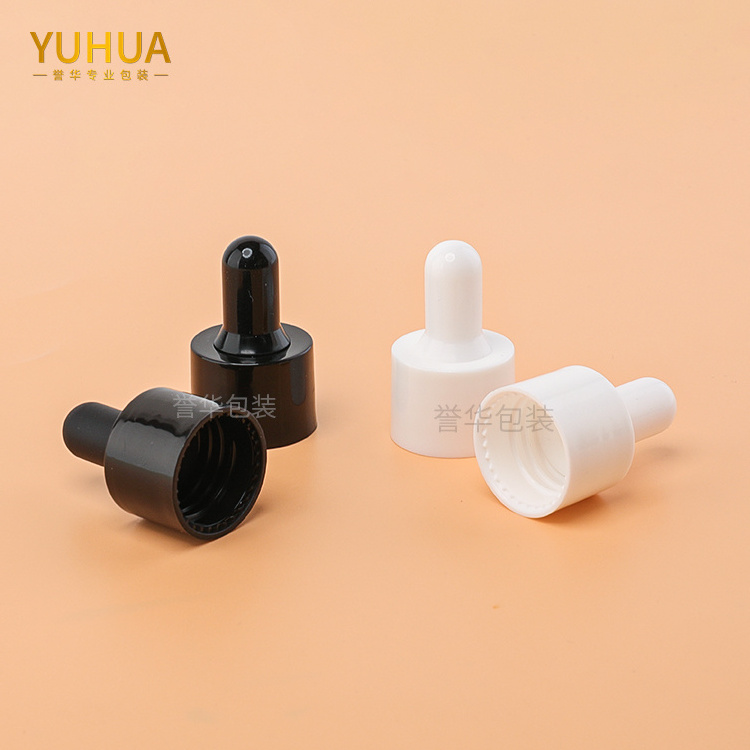 black white smooth closure colorful plastic dropper cap with pipette rubber bulb