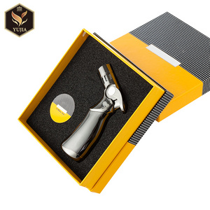 Guangzhou Yujia 2020 Cigar Lighter Wholesales Durable Four-Flame Welding Butane Jet Torch Lighter