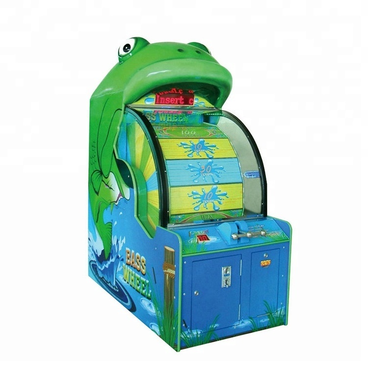 coin operated amusement turntable lottery machines big bass wheel prize rolling lottery redemption ticket game machine