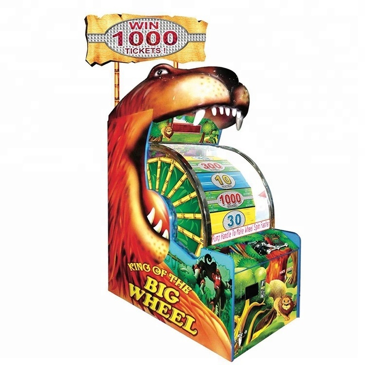 coin operated amusement turntable lottery machines big bass wheel prize rolling lottery redemption ticket game machine