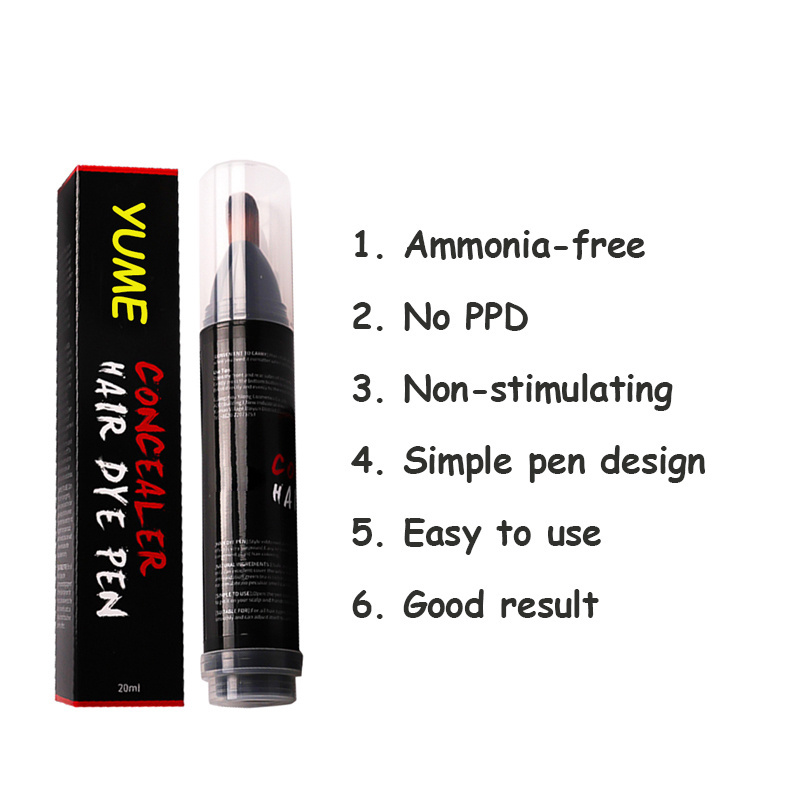 Private Label Root Touch Up Semi-permanent Root Cover Gray Hair Coloring Stick Hair Dye Pen