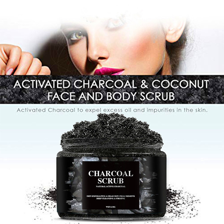 Private Label Natural Organic Exfoliating Activated Charcoal Body Scrub