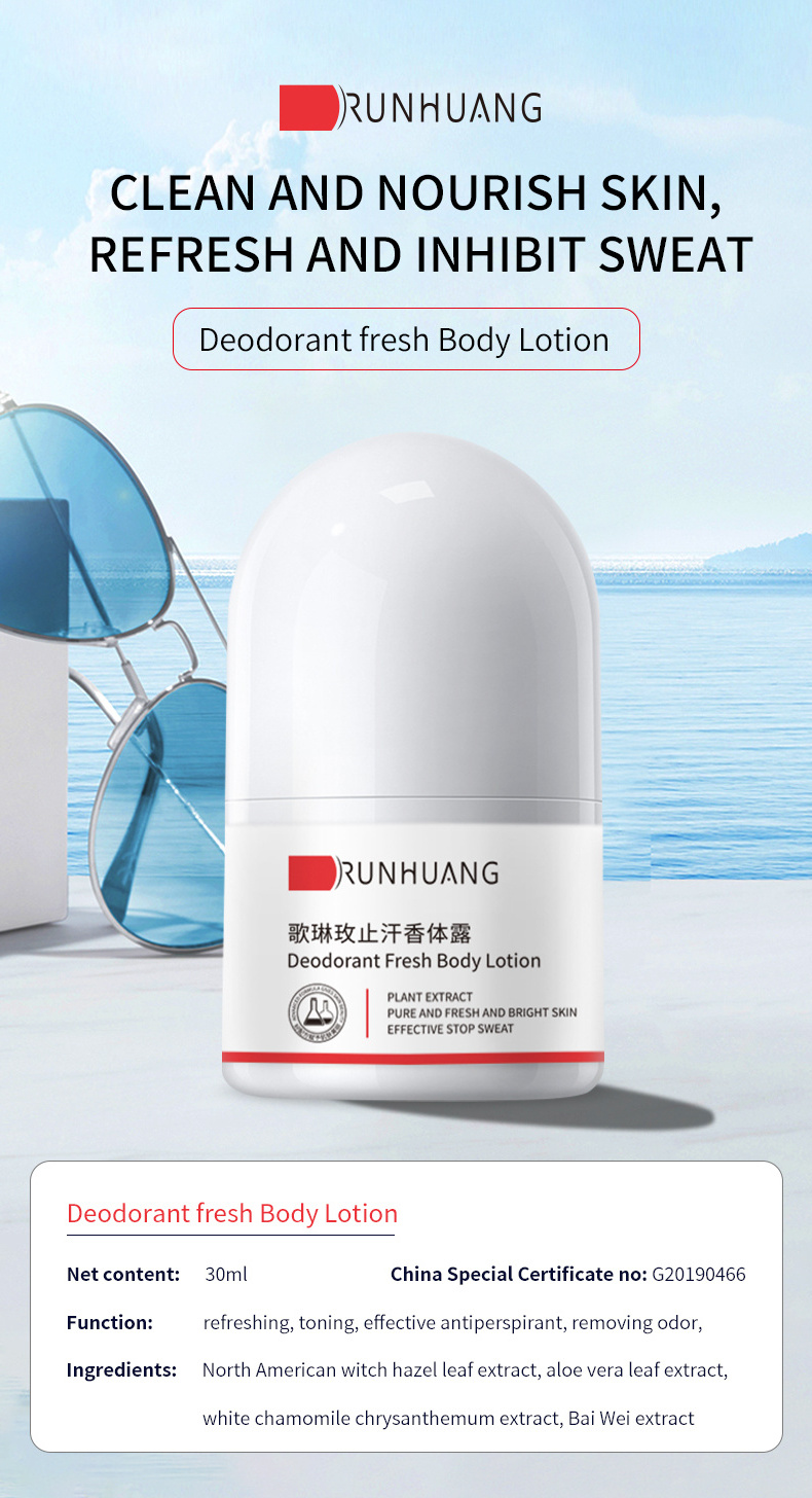 Deodorant refreshing Antiperspirant body odor fragrance day and night reduce sweat with natural plant extracts