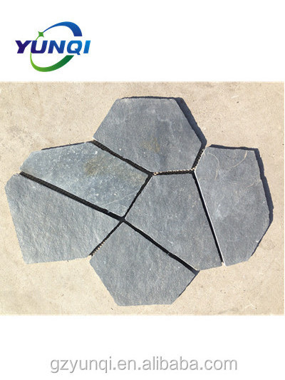 Yellow Slate Stone Tile Indoor Flagstone Flooring with mesh backing Cheap slate paving stone for garden decoration