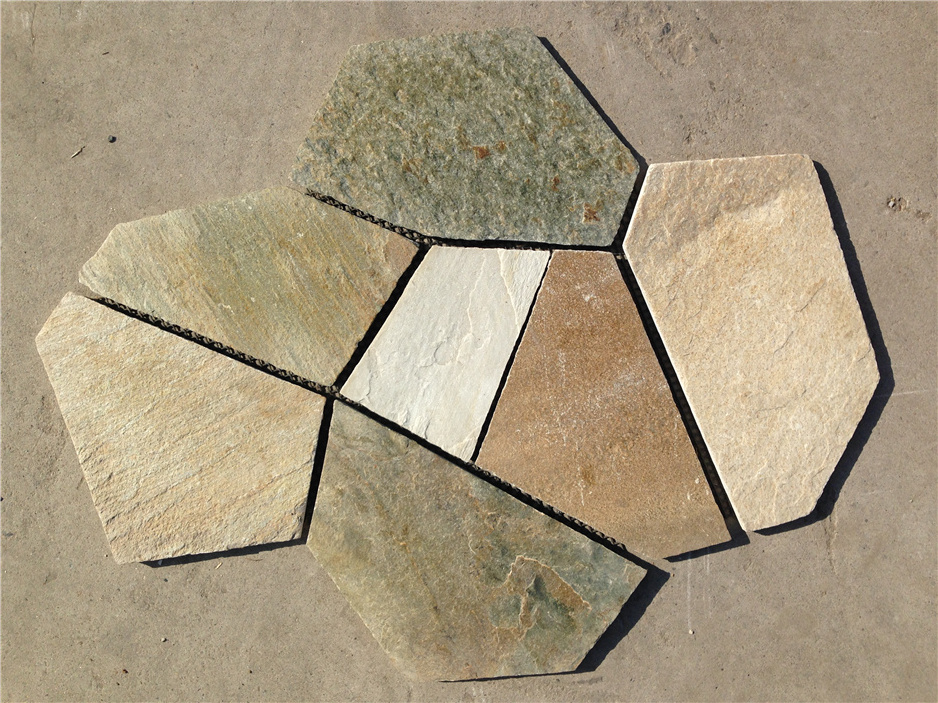 slate flagstone paver with mesh backing Cheap slate paving stone tiles for garden decoration