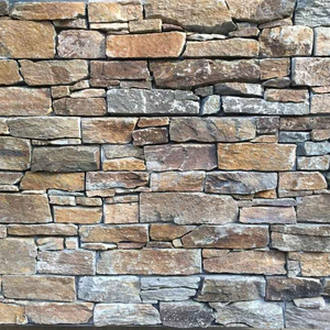 Black Decorative Exterior Wall Stone Panel Natural stone Ledgestone with cement back