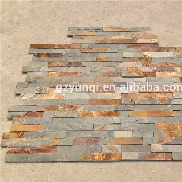 Rusty slate stacked stone veneer panels