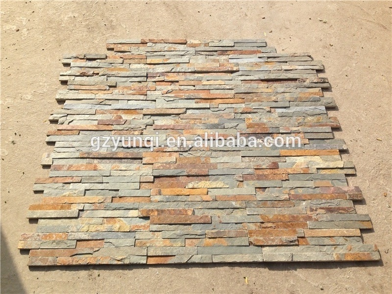 Rusty slate stacked stone veneer panels