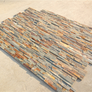 Rusty slate stacked stone veneer panels