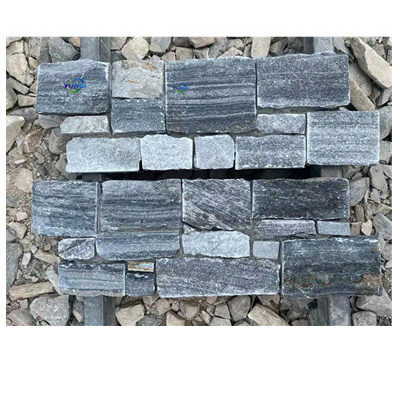 black color ledgestone Veneer Culture Grey Marble Tiles Wall Panels for gardening and and wall cladding