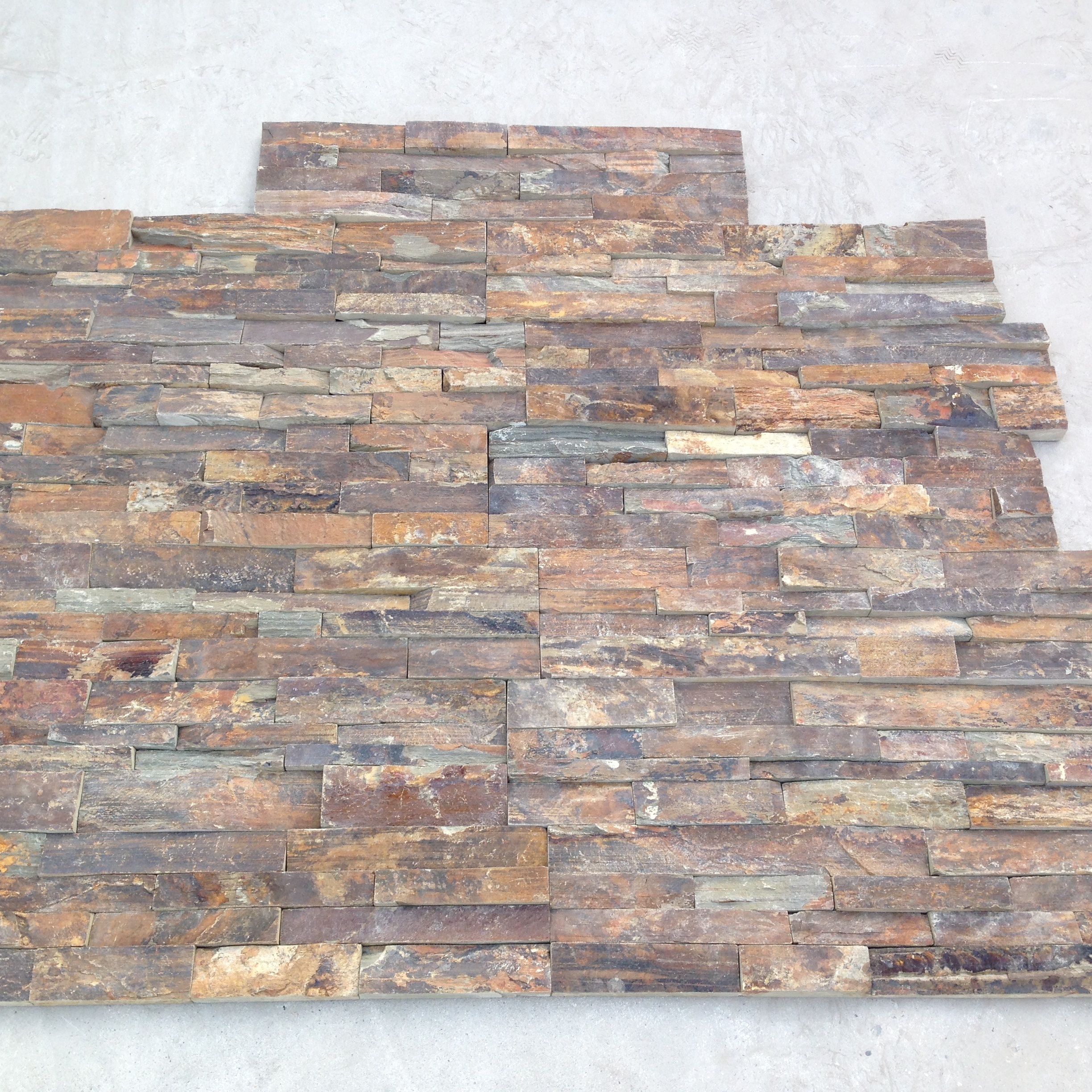 Rusty Quartz Nature Culture Stone for Home Decoration Stacked Slate z shape Wall Cladding for wall panel