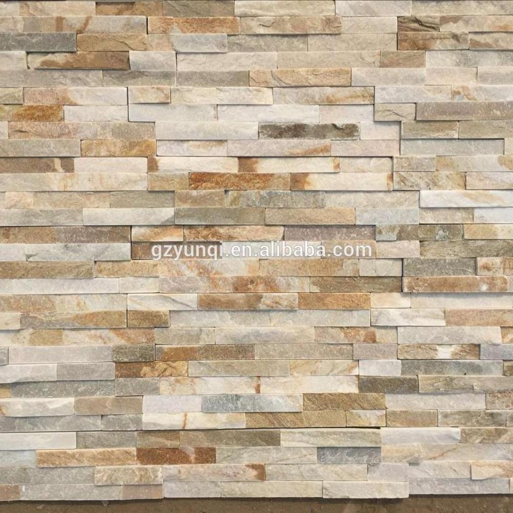 Mixed colors exterior natural stone wall cladding building wall cladding cultural wall panel stacked Sandstone Ledge Stone