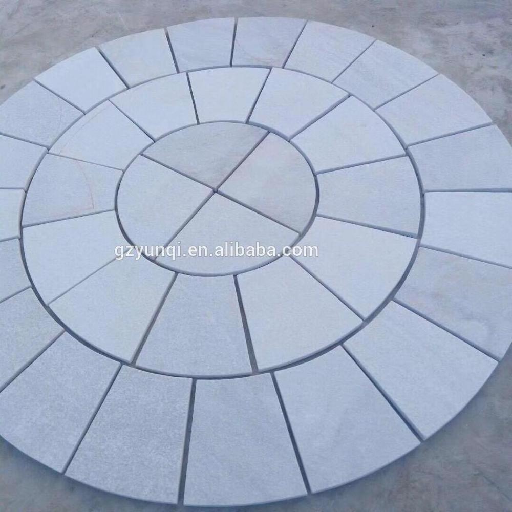 Natural yellow quartzite random flagstone outdoor Crazy Paving stone with mesh backing